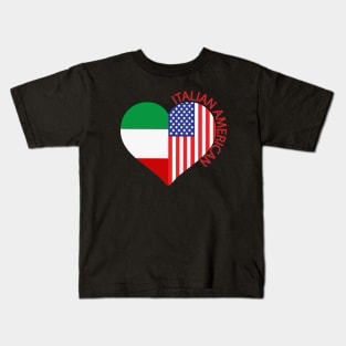 Italian American Italian Flag American Flag Heart Kids T-Shirt